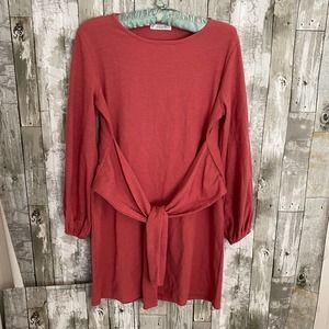 R. Vivimos pink tie front dress L